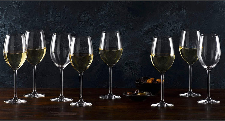 White Wine 12 8 Oz Set/8 Clear Crystal - Diamond Home USA