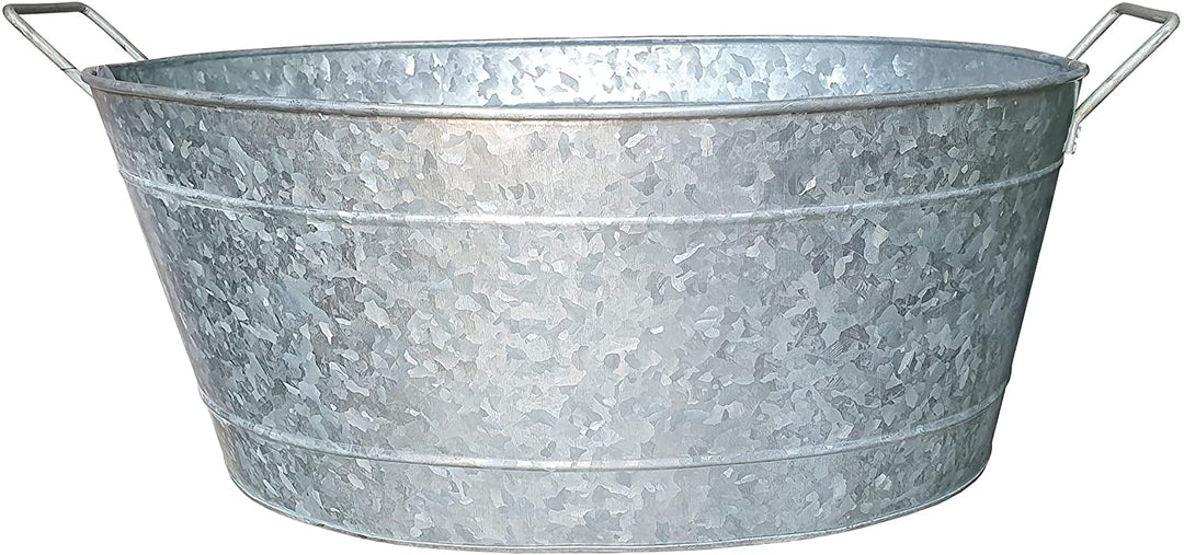 MISC Oval Shape Galvanized Steel Tub Side Handles Embossed Design Silver Handle