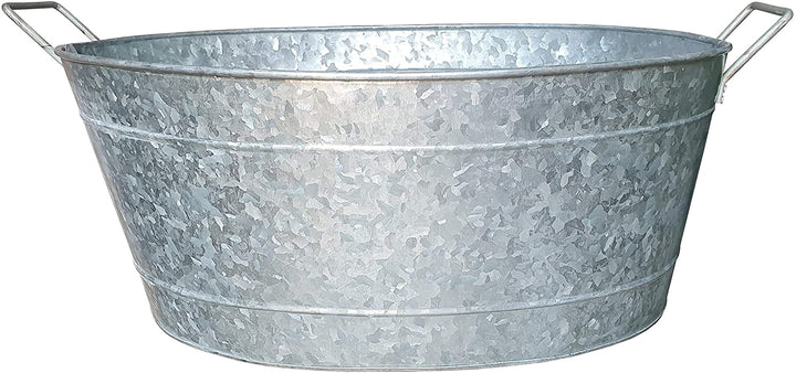 MISC Oval Shape Galvanized Steel Tub Side Handles Embossed Design Silver Handle