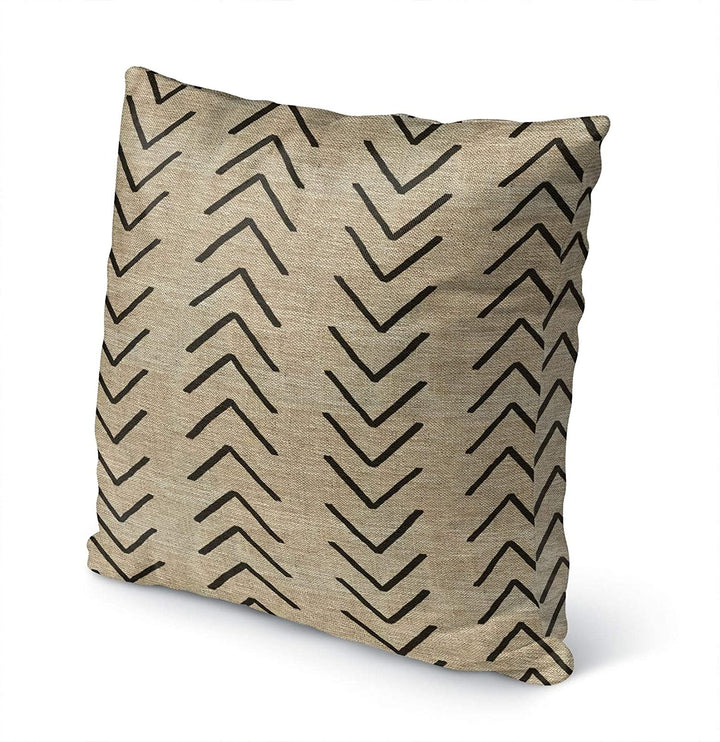 Mudcloth Indoor|Outdoor Pillow by Marina N/ 18x18 Geometric Southwestern Polyester Removable Cover