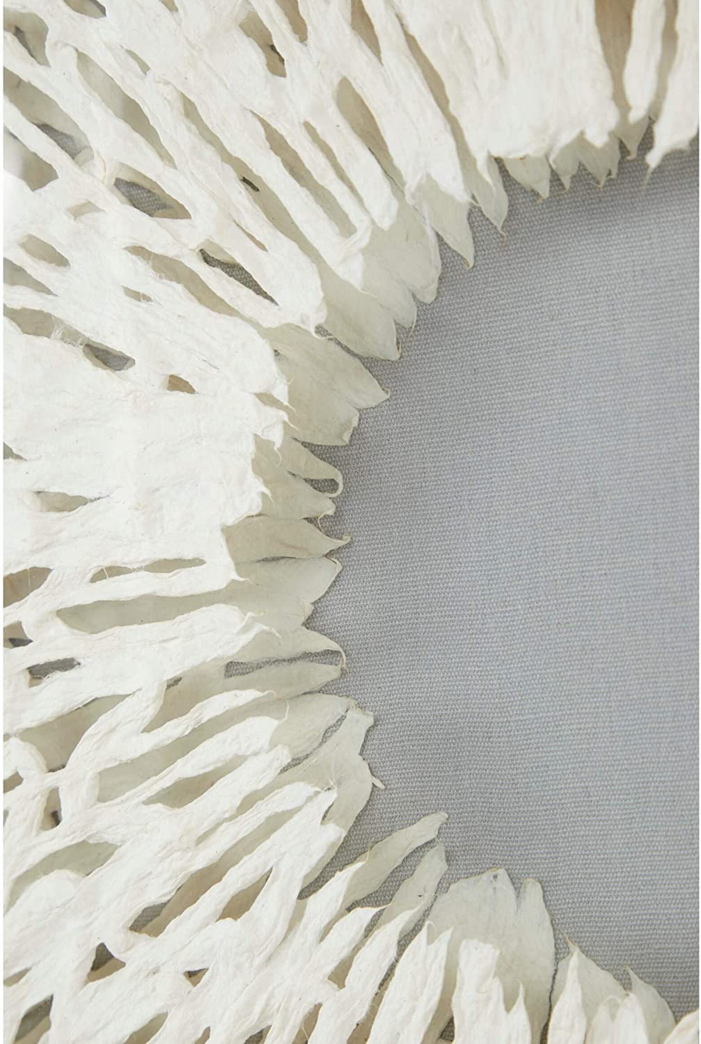 19 5" White Hand Cut Paper Abstract Art Shadow Box Square Frame 20 X 1 Grey MDF - Diamond Home USA