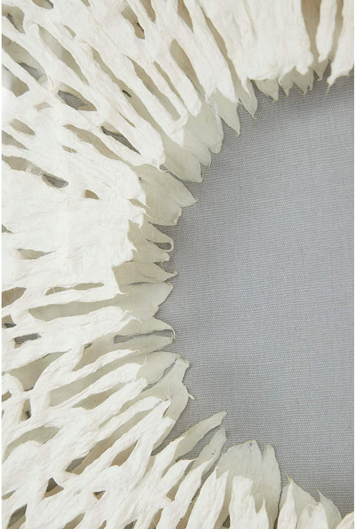 19 5" White Hand Cut Paper Abstract Art Shadow Box Square Frame 20 X 1 Grey MDF - Diamond Home USA