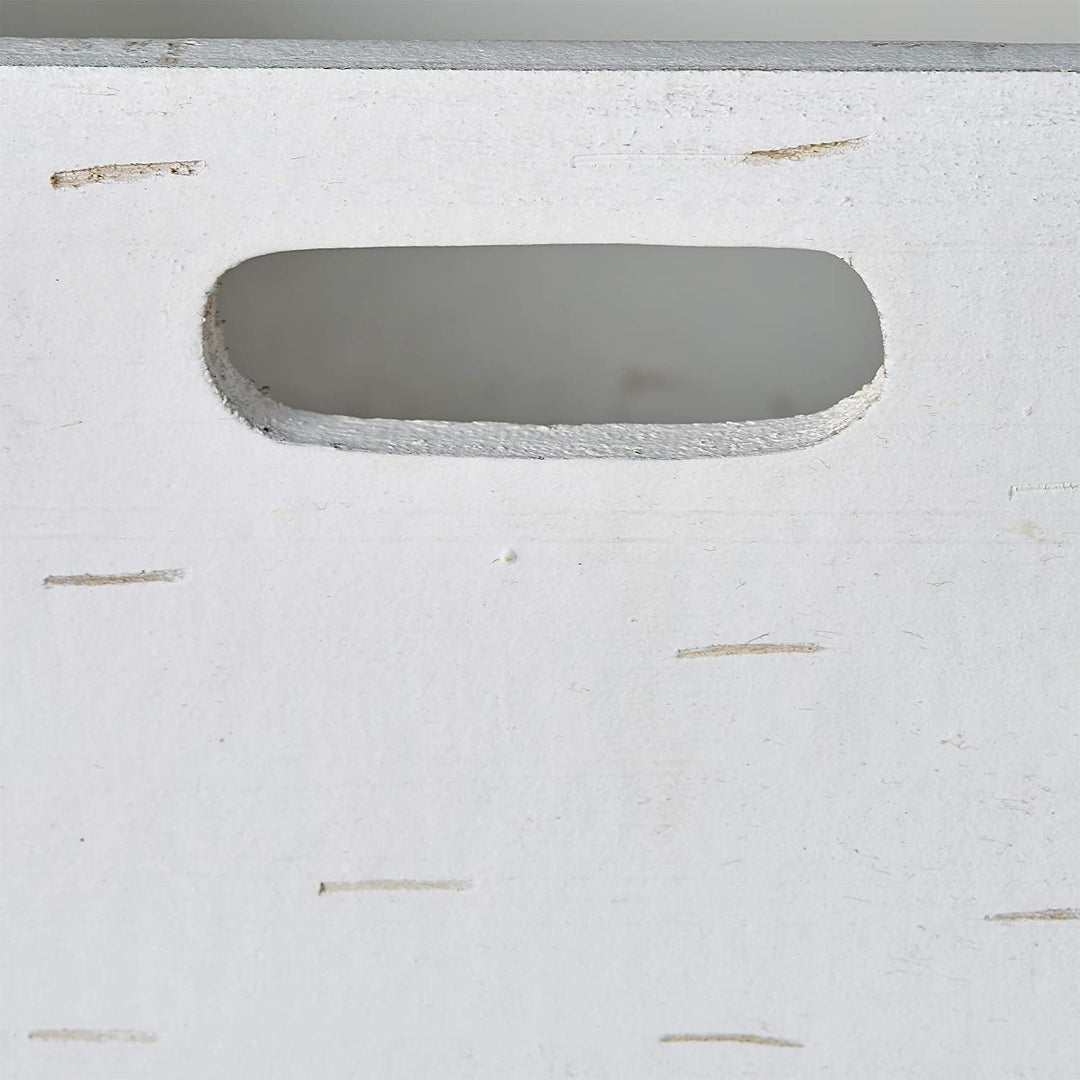 Different Sized Wooden Crate Set 3 White Ivory Off/White Metal Wood