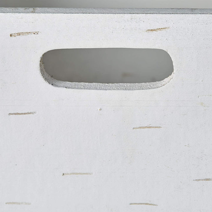 Different Sized Wooden Crate Set 3 White Ivory Off/White Metal Wood