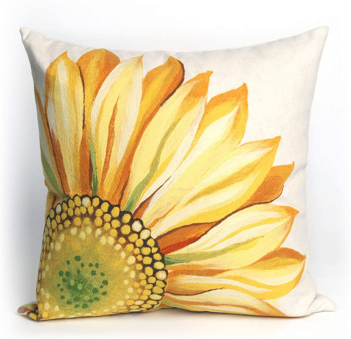 Sunflower Indoor/Outdoor 20 Inch Throw Pillow Brown Green