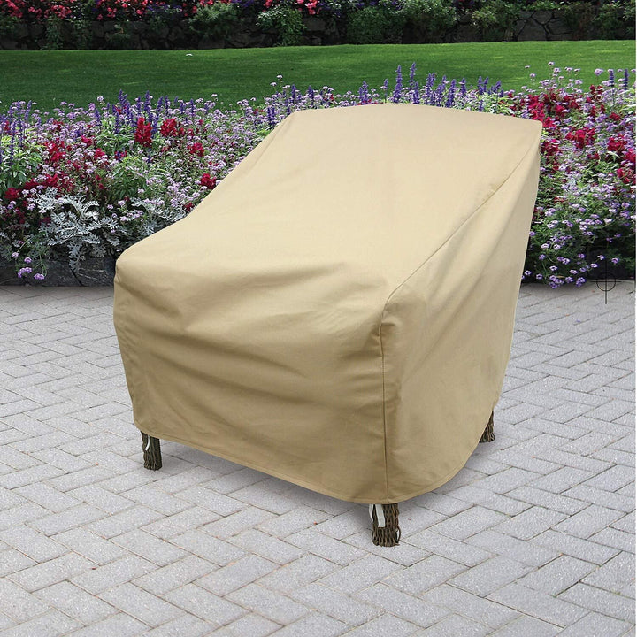 Basics Outdoor Patio Chair Cover 27" w X 34" d 31" h Beige Polyester Blend Water Resistant - Diamond Home USA