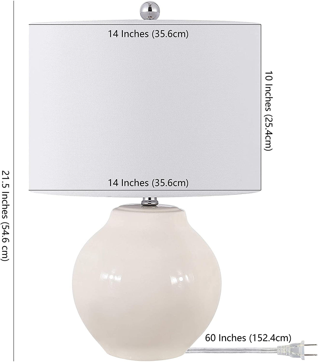 21 5 inch Resin Table Lamp 14" X 21 5" White Modern Contemporary Traditional Chrome Bulbs Included - Diamond Home USA