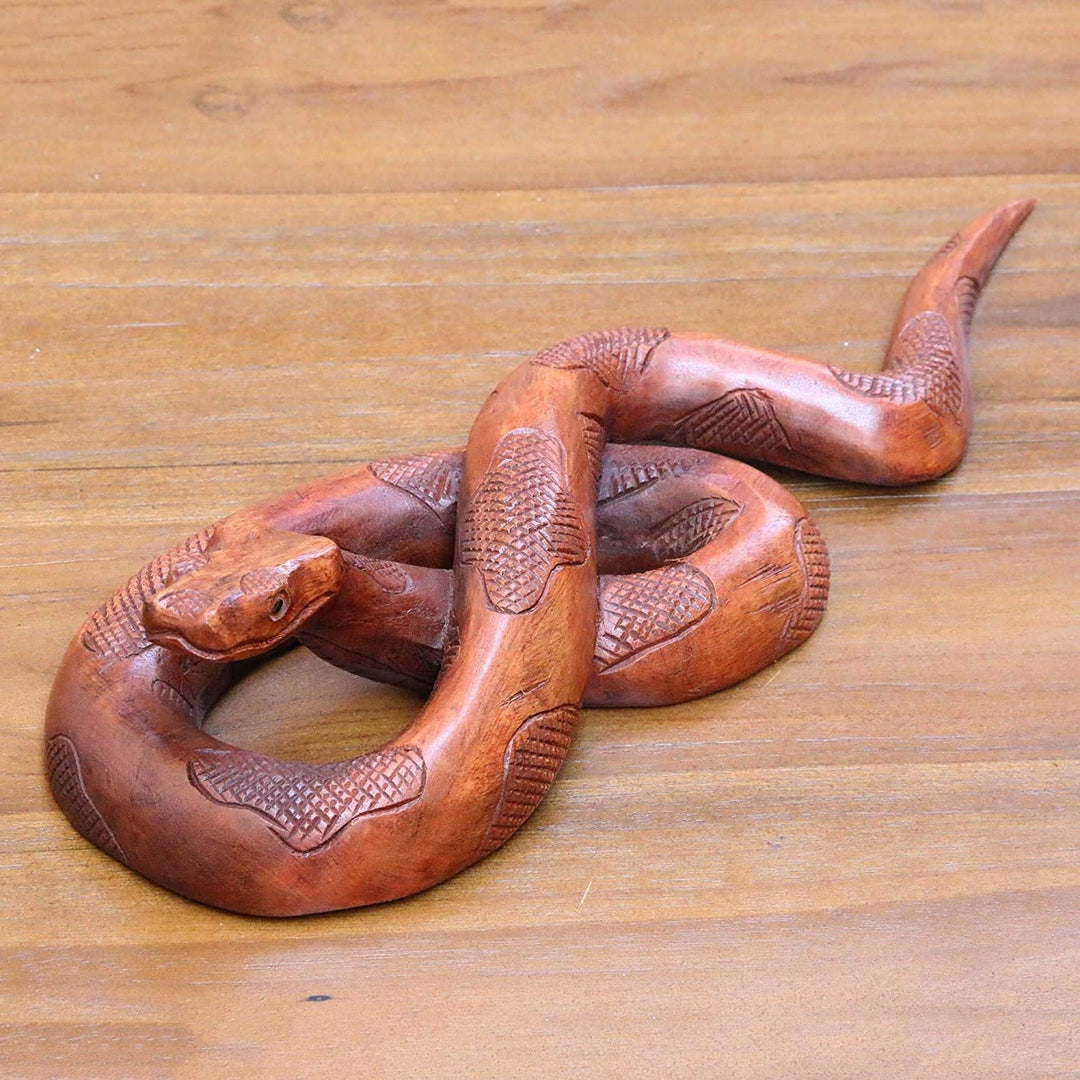 Handmade Wood Sculpture 'Sanca' (Indonesia) Brown - Diamond Home USA