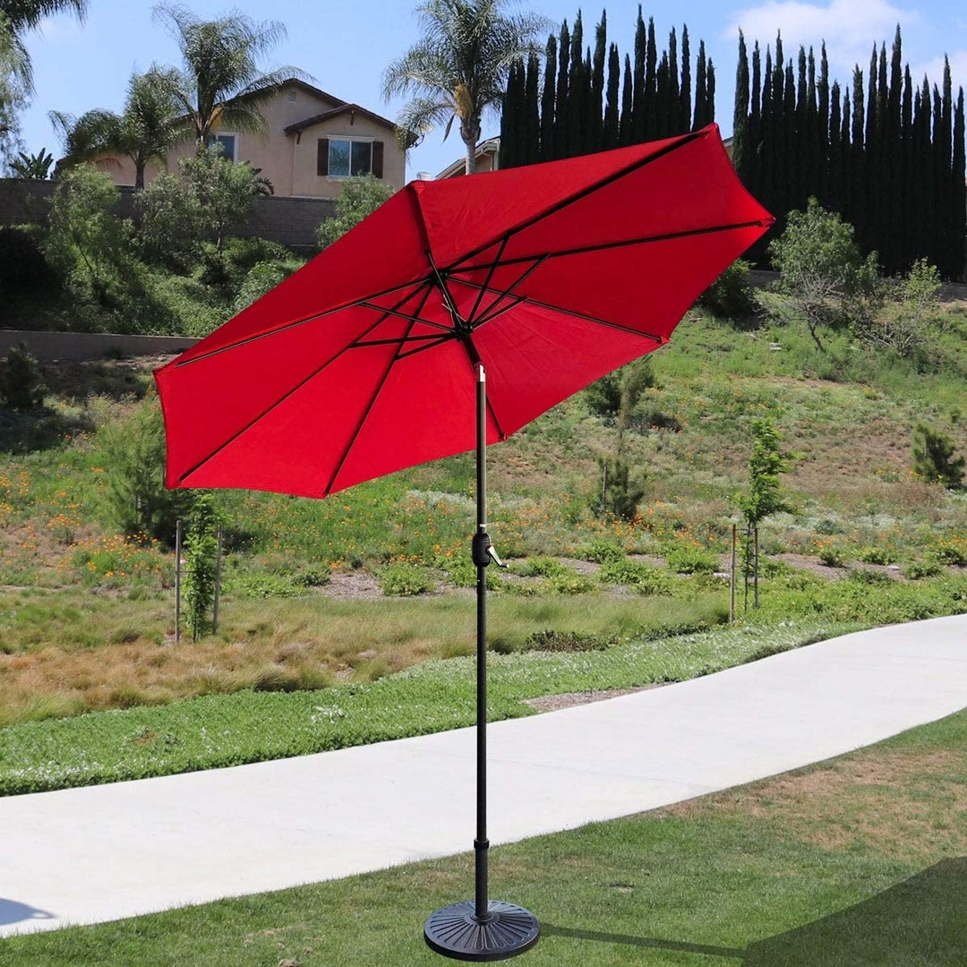 9 Ft Round Patio Umbrella Outdoor Market Table Tilt Crank