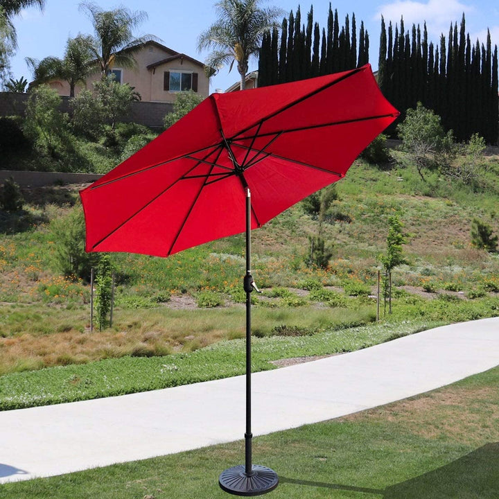 9 Ft Round Patio Umbrella Outdoor Market Table Tilt Crank