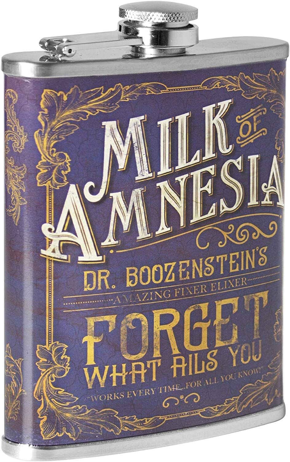 Milk Stainless Steel 8 Oz Flask