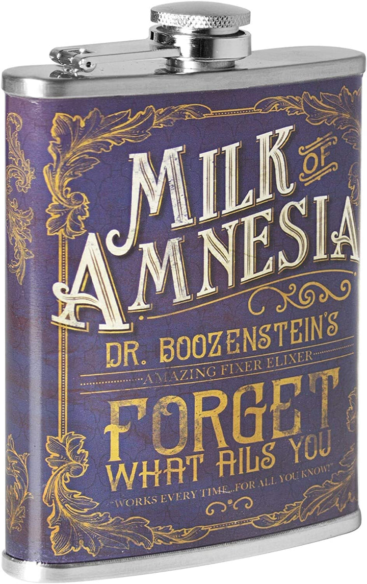 Milk Stainless Steel 8 Oz Flask