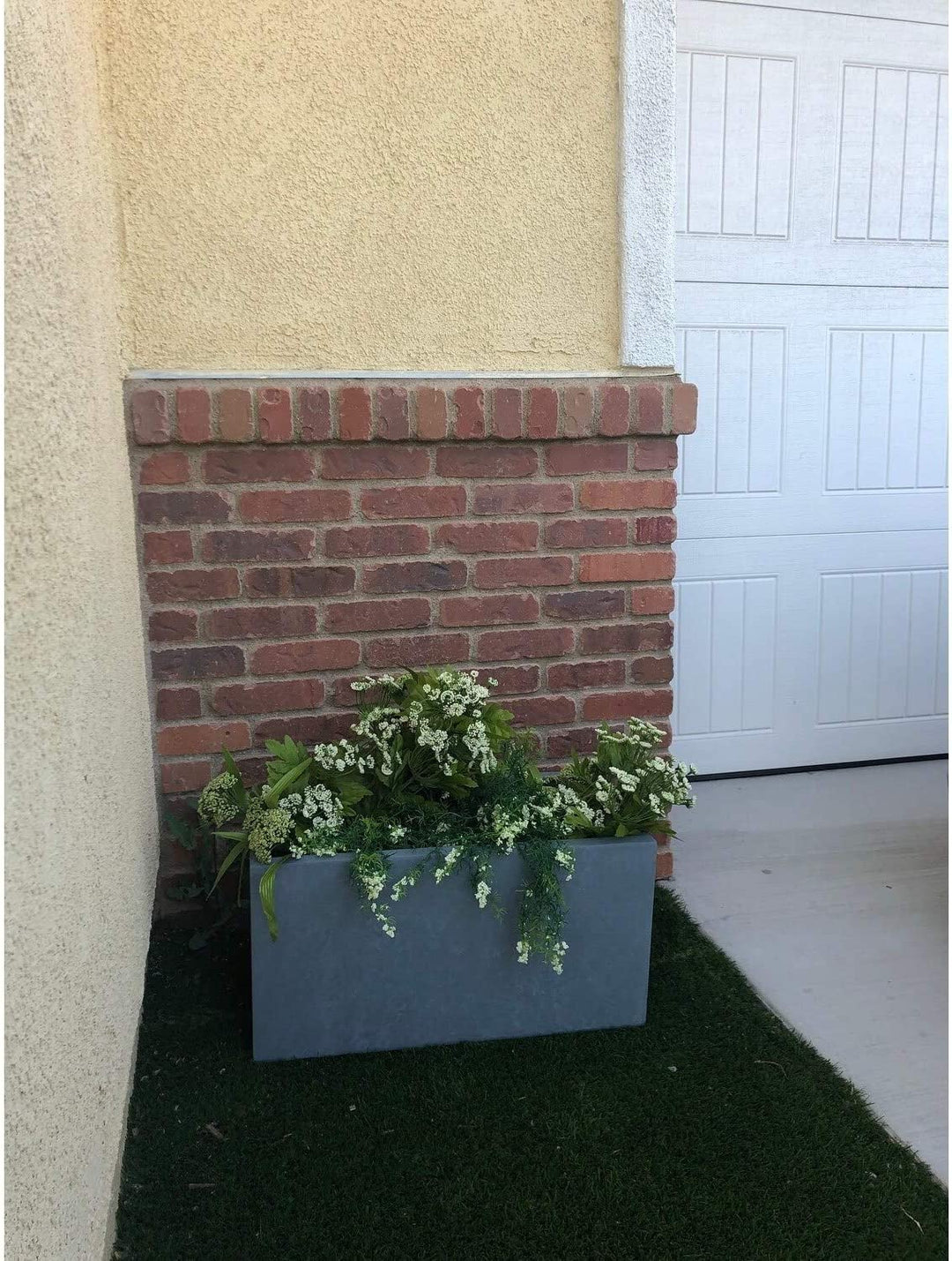 Lightweight Concrete Modern Long Cement Color Low Planter