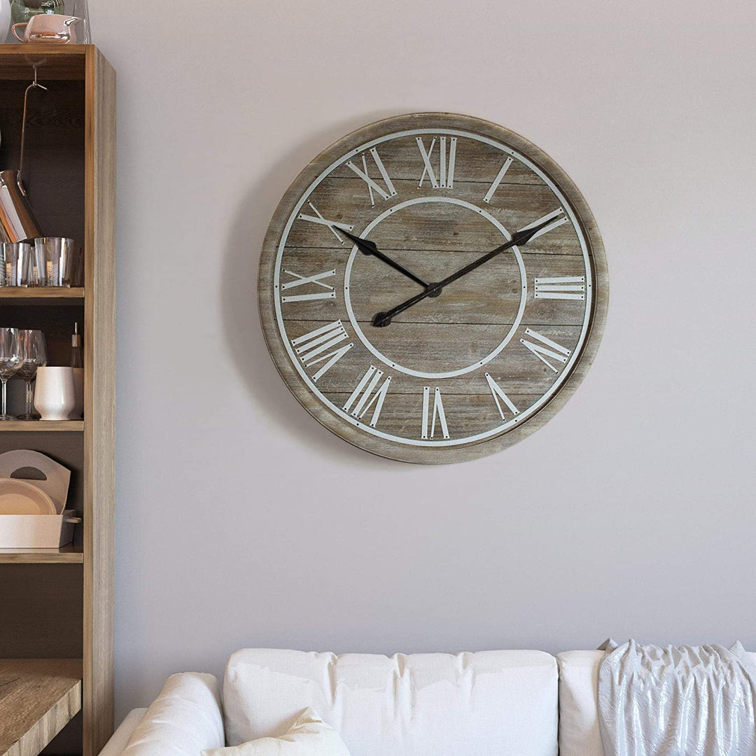 Home Decor Rustic Age Wall Clock Color Industrial Rustic