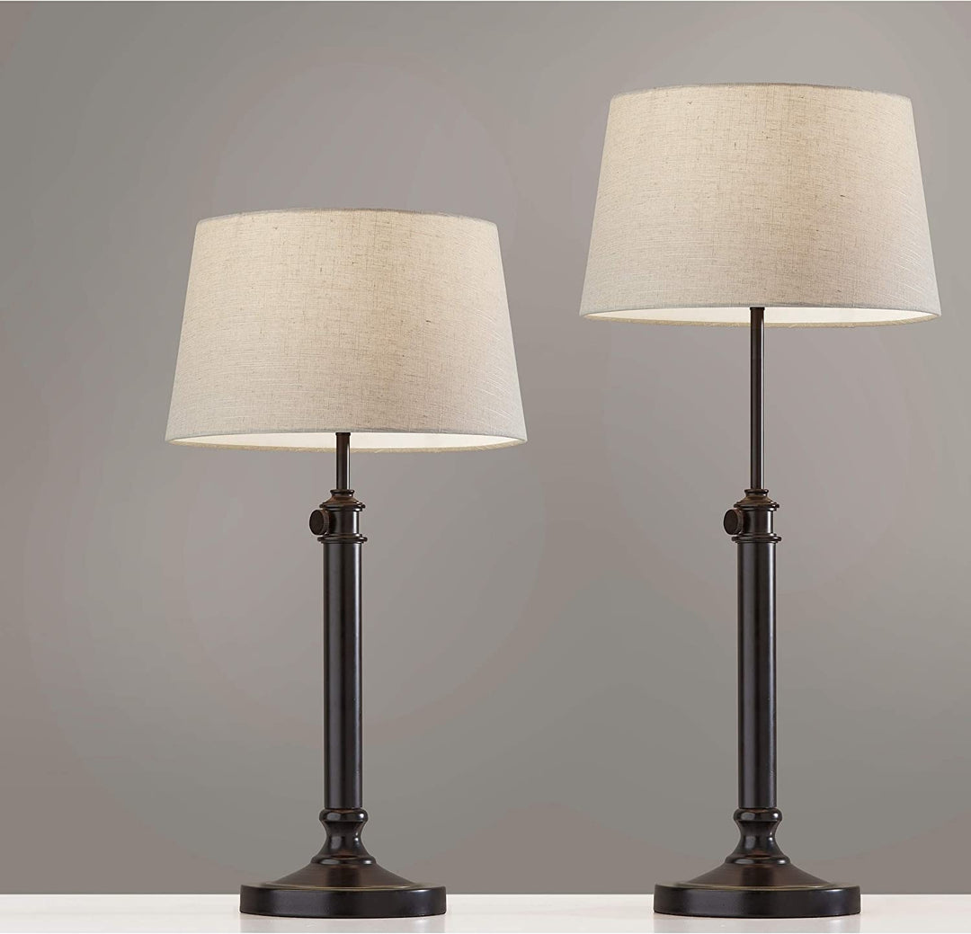 MISC Antiqued Black Table Lamp 2pc Set Farmhouse Traditional Transitional