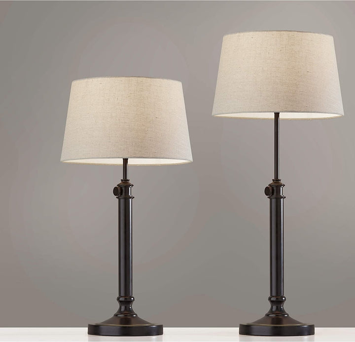 MISC Antiqued Black Table Lamp 2pc Set Farmhouse Traditional Transitional