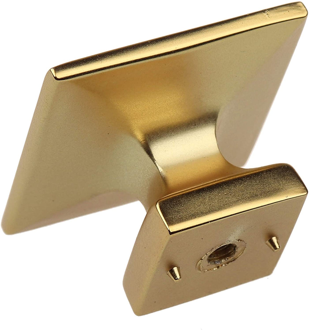 25 Pack 1 3/8 Gold Square Cabinet Knobs Brass Traditional Zinc Finish - Diamond Home USA