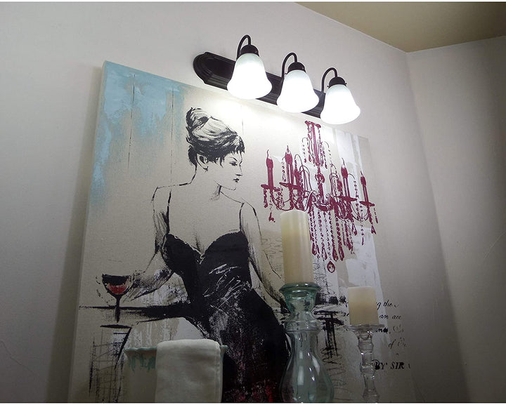 3 Light Vanity Light Oil Rubbed Bronze Black Modern Contemporary Transitional Metal Energy Efficient - Diamond Home USA