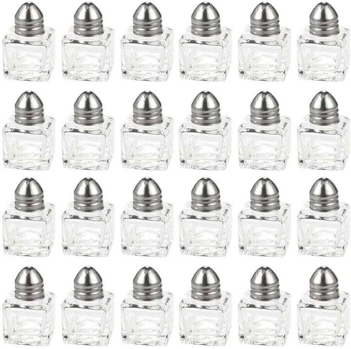 24x Mini Salt Pepper Shakers Set Glass Kitchenware