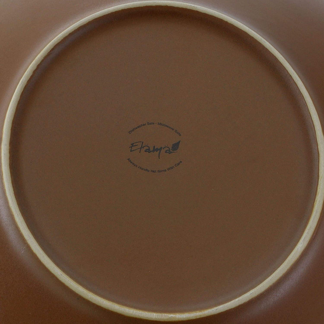 Winter Wolf 16 Piece Round Stoneware Dinnerware Set Taupe Beige Animal Casual Microwave Safe - Diamond Home USA