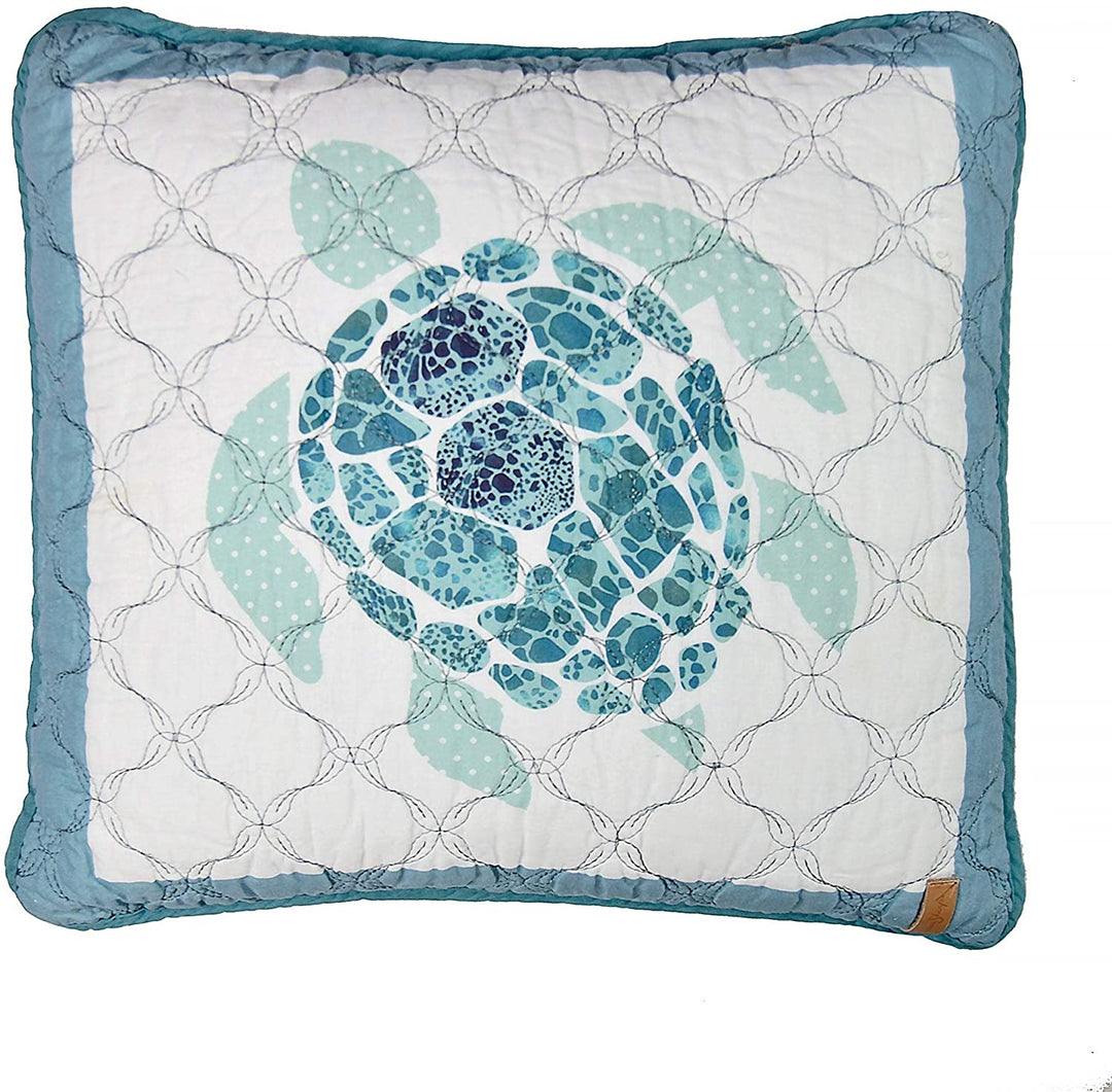 Summer Surf Sea Turtle Decorative Pillow Green Nature