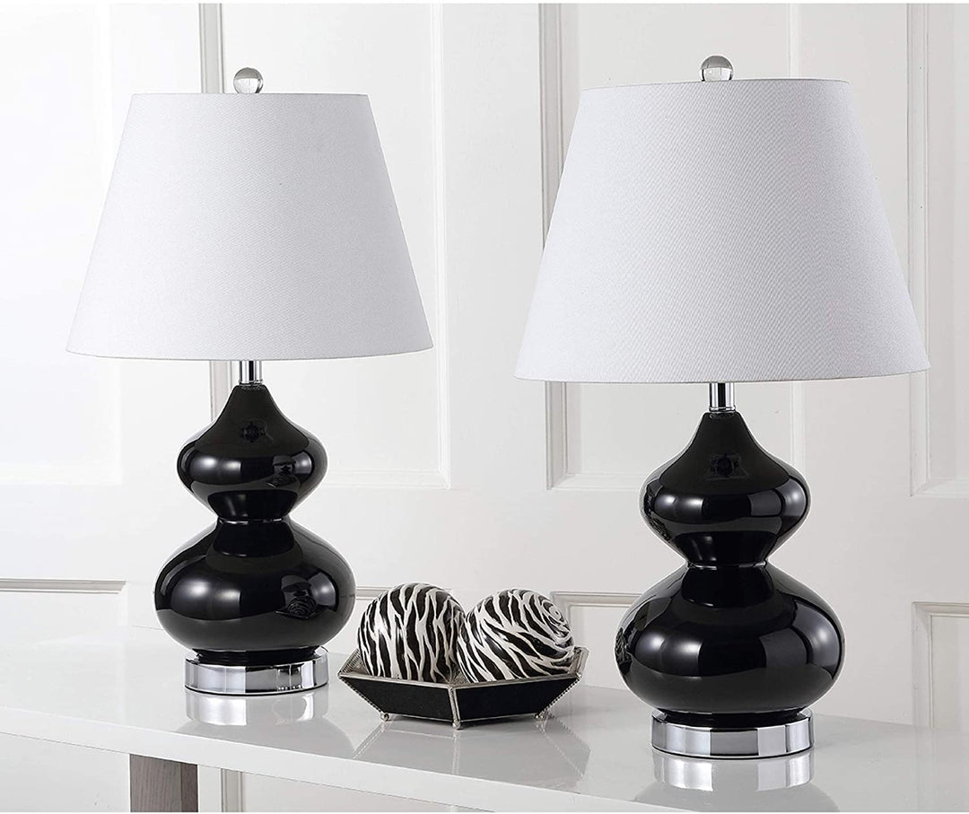 Lighting 24 inch Eva Double Glass Black Table Lamp (Set 2)