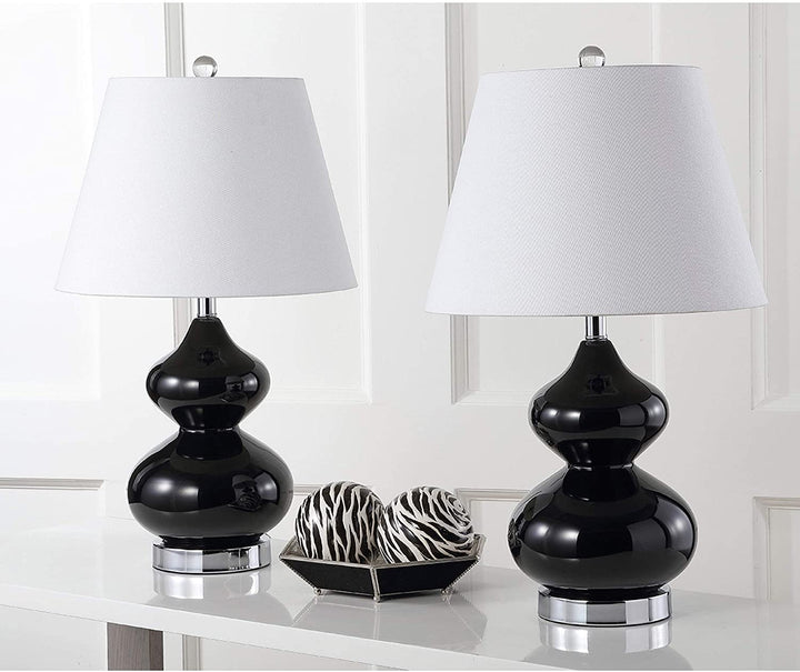Lighting 24 inch Eva Double Glass Black Table Lamp (Set 2)
