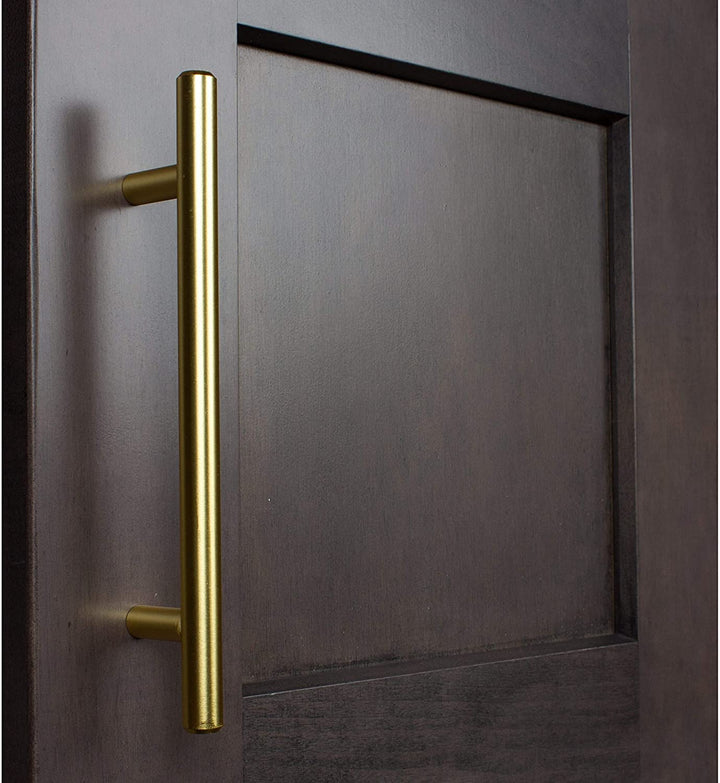 5 inch CC 7 375 inch Long Solid Satin Gold Cabinet Bar Pulls (Pack 10) Metal Finish - Diamond Home USA