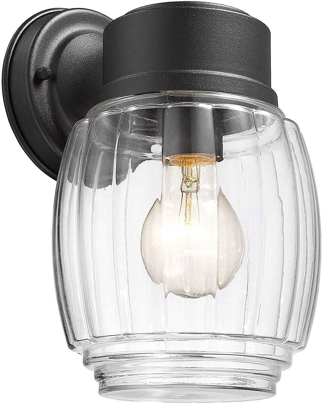 1 Light Textured Black Outdoor Wall Sconce Nautical