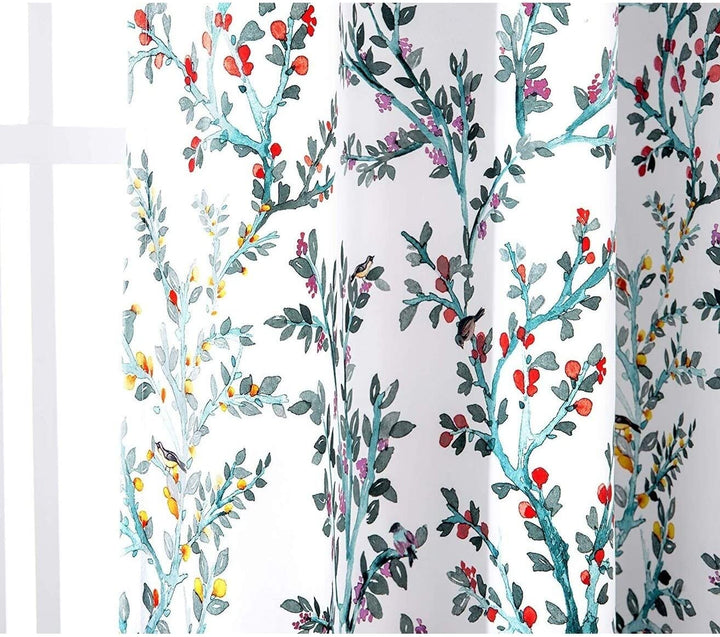 Watercolor Flower Blackout Window Curtain Panel Pair 52" Width X 84" Length Color Floral Kids Teen Modern Contemporary Polyester Lined Thermal