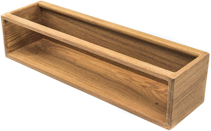 Teak Stow Rack/Audio Cassette Holder 15" W X 4 1/4" H 3 1/2" D Brown No Accessories - Diamond Home USA