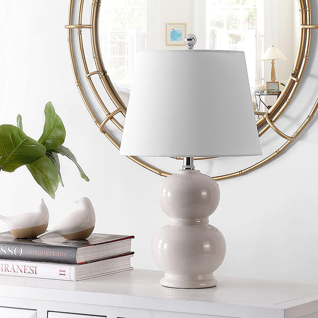 Lighting 22 inch Glass Table Lamp 12" X 22" White Modern