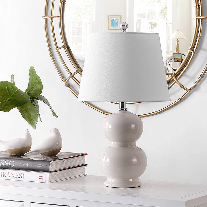 Lighting 22 inch Glass Table Lamp 12" X 22" White Modern