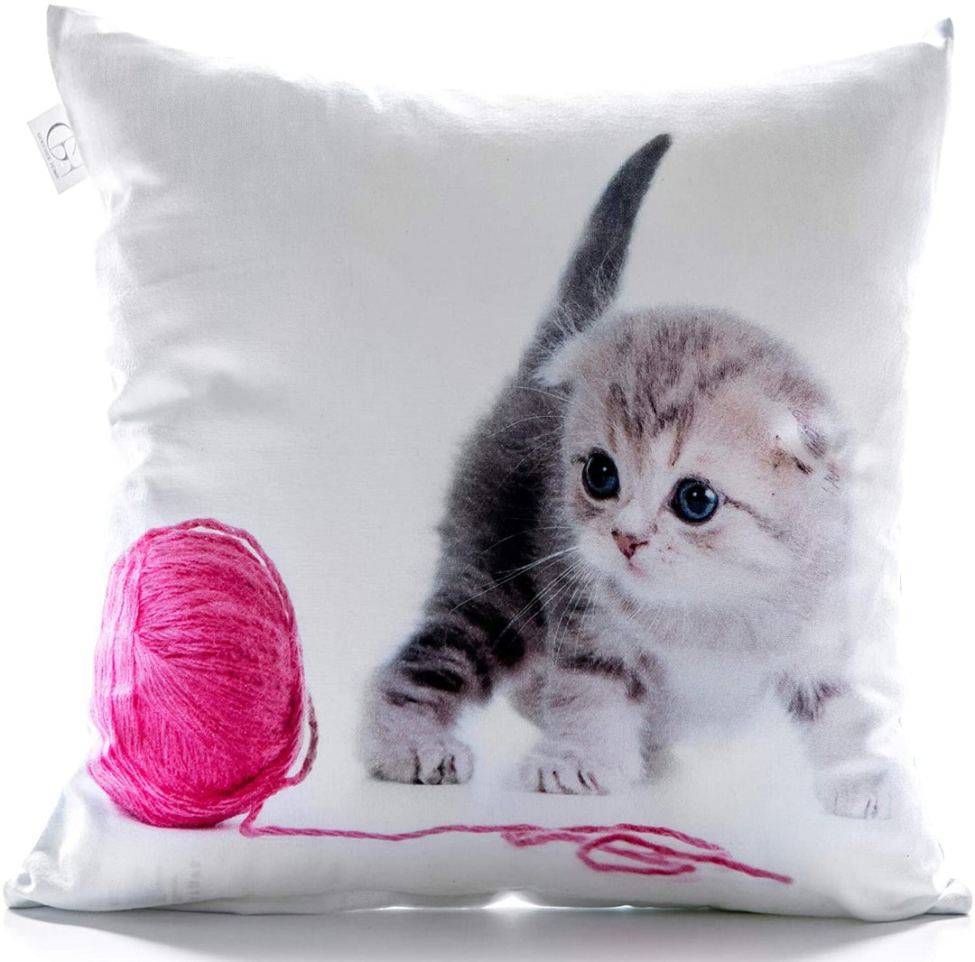 Baby Cat Cushion 18 X Throw Pillow Grey Abstract Modern