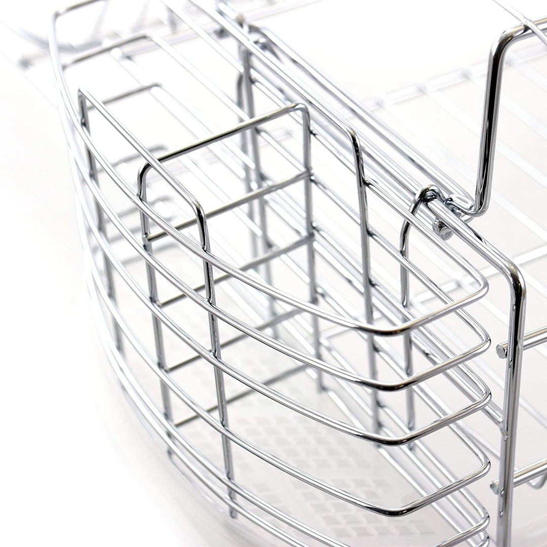 22 inch Dish Rack Silver Metal Chrome Finish - Diamond Home USA