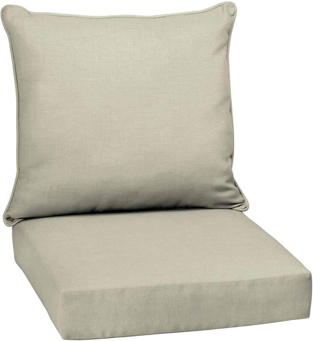 Tan Outdoor Deep Seat Cushion Set Solid Polyester Uv