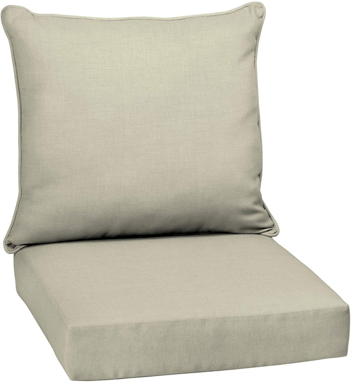Tan Outdoor Deep Seat Cushion Set Solid Polyester Uv