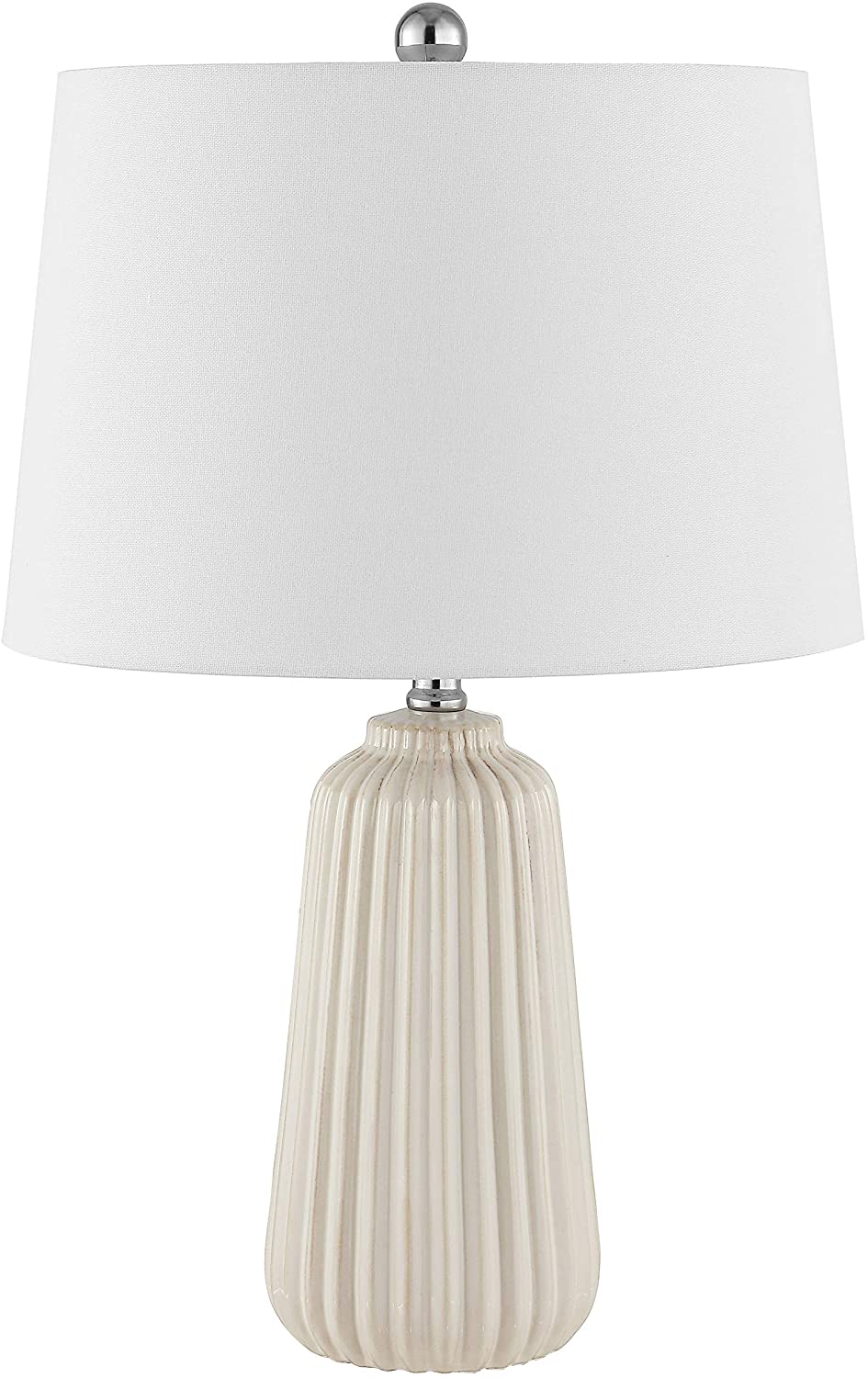 24 inch Ceramic Table Lamp 15" X 24" White Modern Contemporary Traditional Chrome Bulbs Included - Diamond Home USA