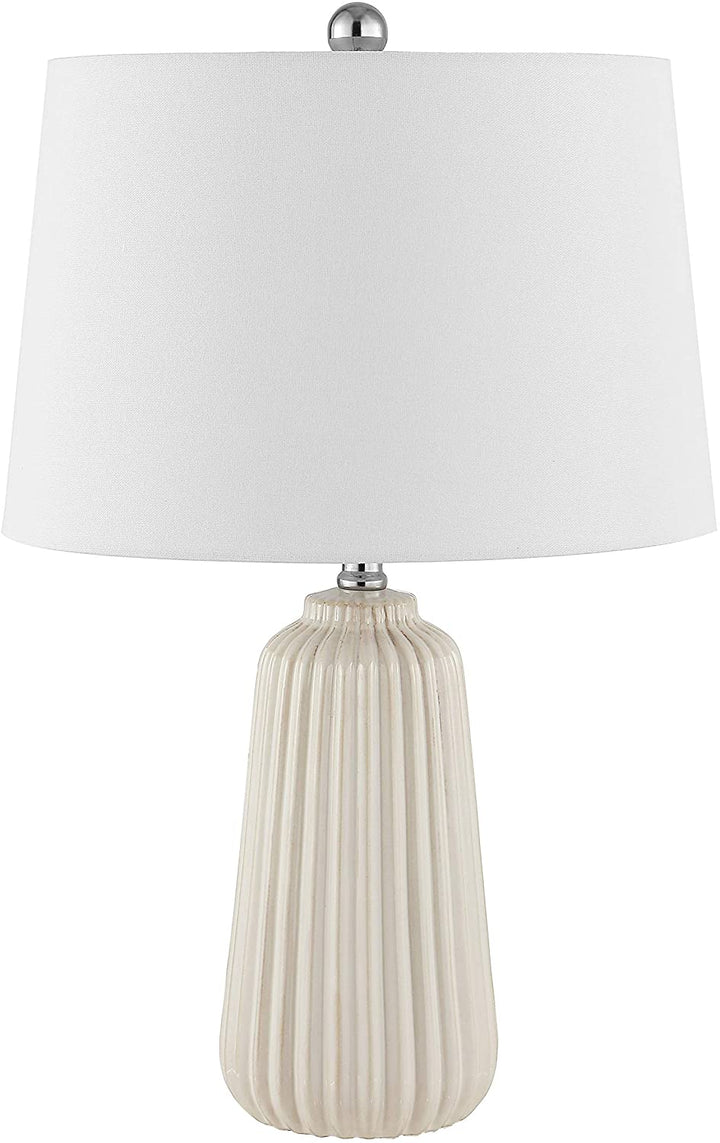 24 inch Ceramic Table Lamp 15" X 24" White Modern Contemporary Traditional Chrome Bulbs Included - Diamond Home USA
