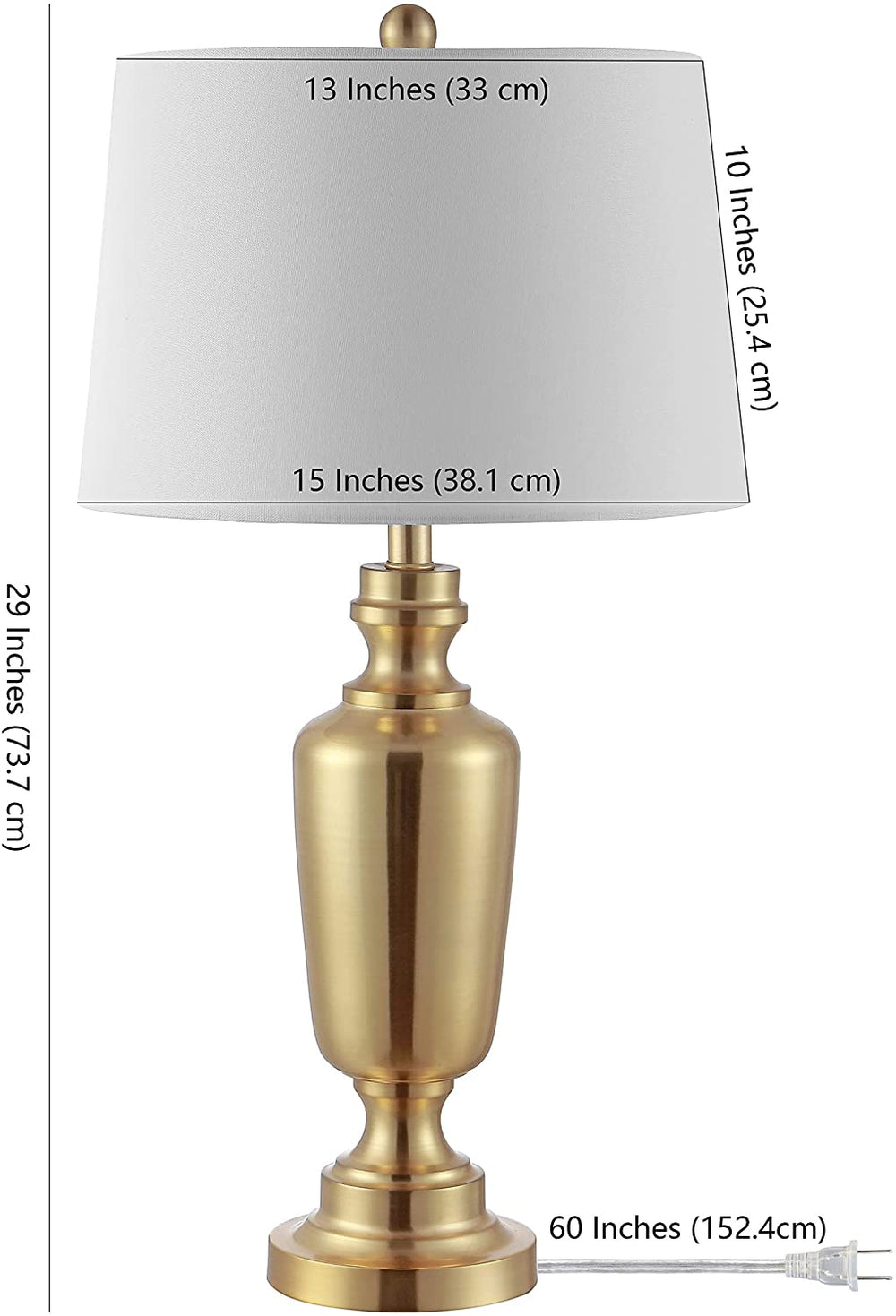 Lighting 28 inch Ezra Iron Table Lamp 15" X 28" Gold Modern Contemporary Traditional Bulbs Included - Diamond Home USA