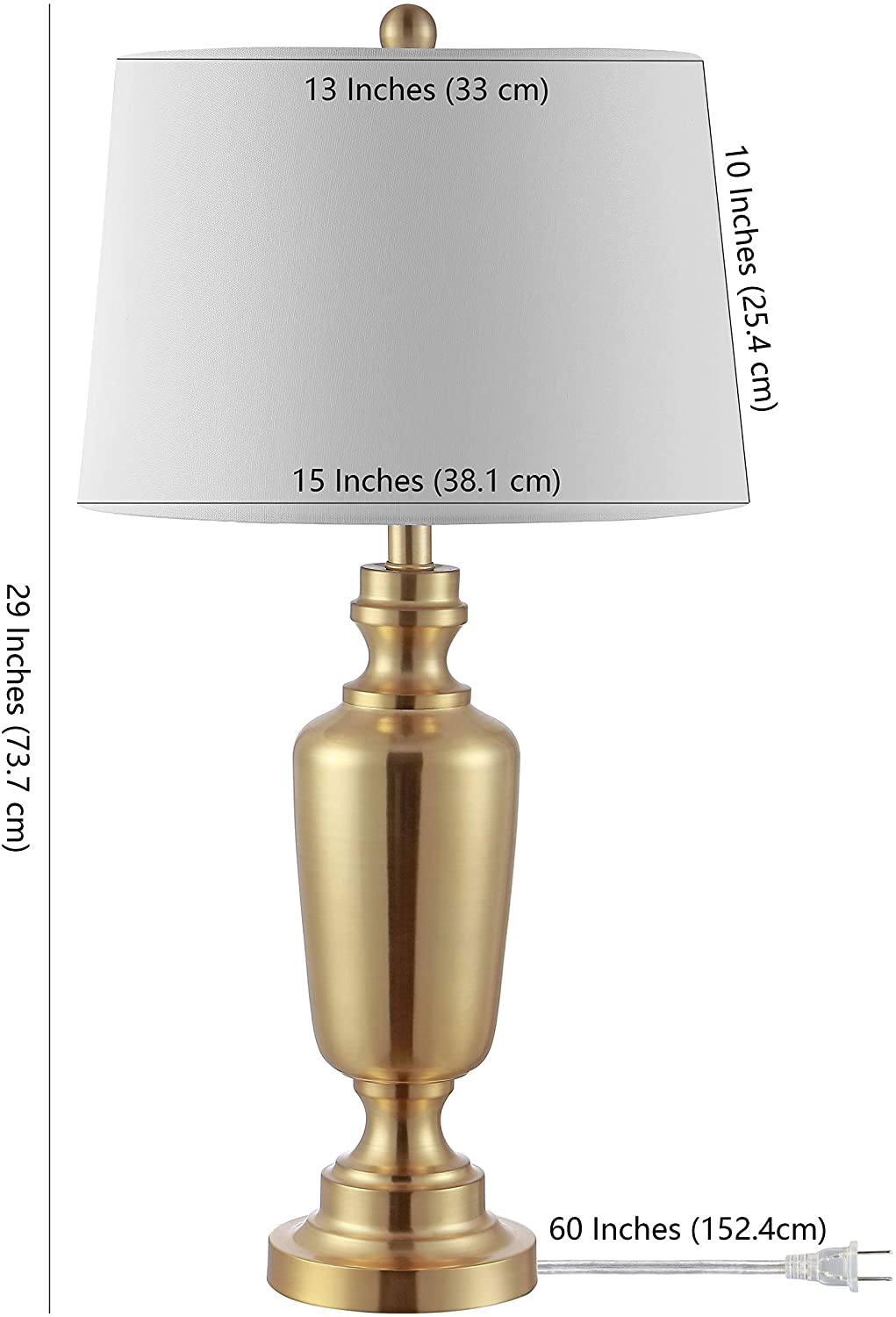 Lighting 28 inch Ezra Iron Table Lamp 15" X 28" Gold Modern Contemporary Traditional Bulbs Included - Diamond Home USA