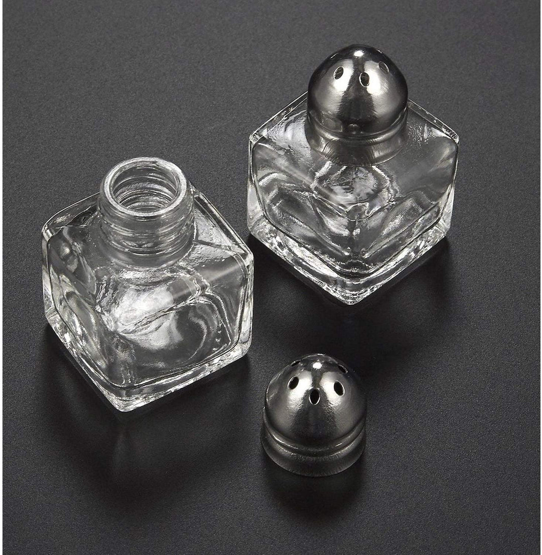 24x Mini Salt Pepper Shakers Set Glass Kitchenware Transparent 0 5 Oz Clear 8 More Pieces - Diamond Home USA