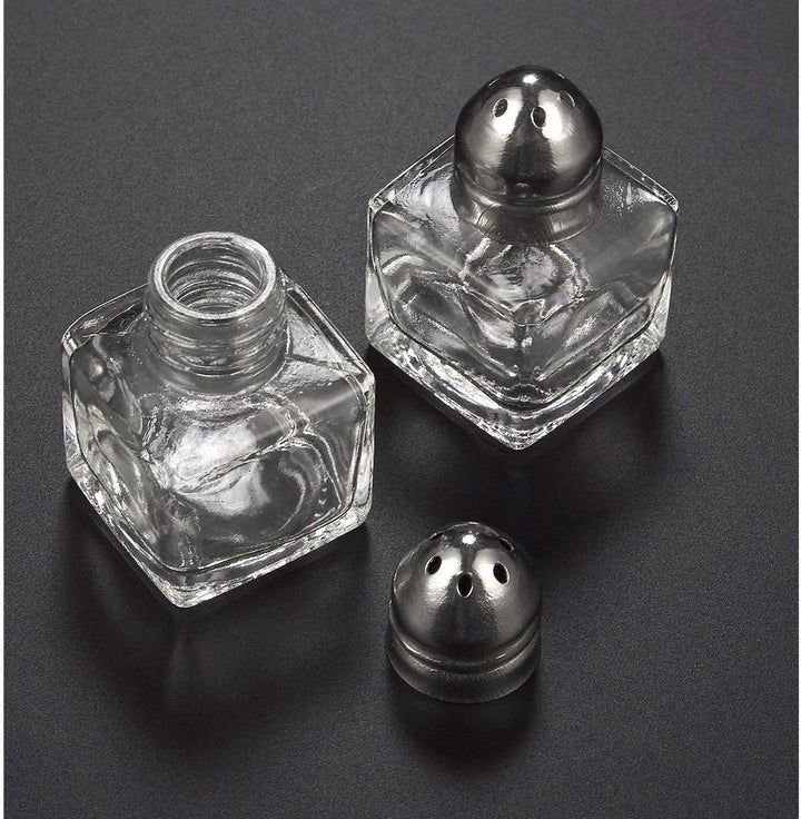 24x Mini Salt Pepper Shakers Set Glass Kitchenware Transparent 0 5 Oz Clear 8 More Pieces - Diamond Home USA