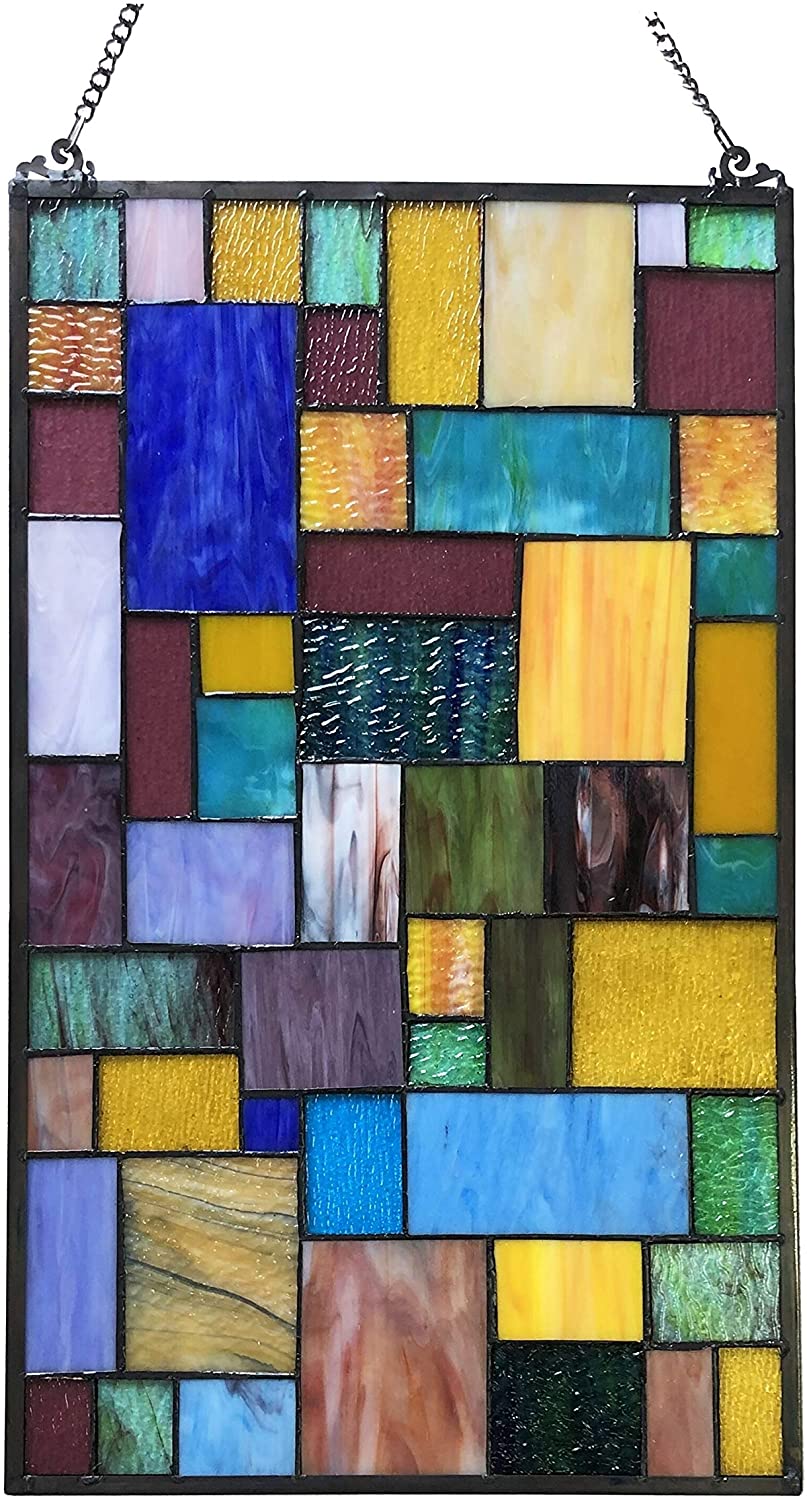 Glass Window Panel/suncatcher Geometric Accents Color Traditional Rectangular Arts Crafts Includes Hardware
