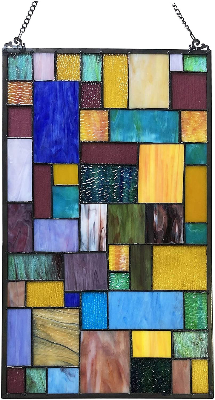 Glass Window Panel/suncatcher Geometric Accents Color Traditional Rectangular Arts Crafts Includes Hardware