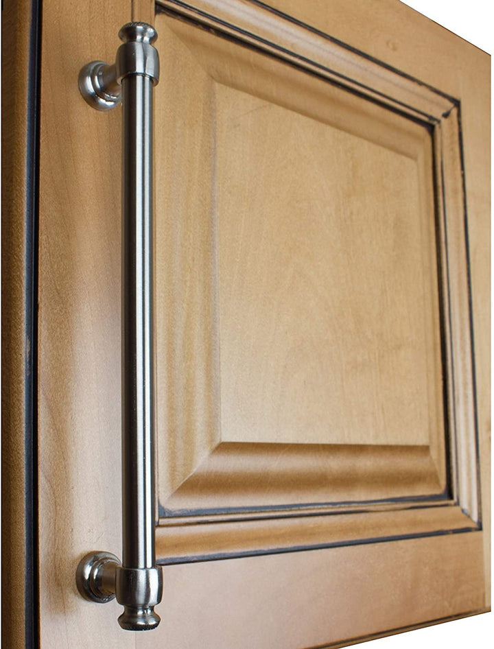 5 Pack 7 5/8 Cc Classic Satin Nickel Euro Bar Pulls Metal Finish