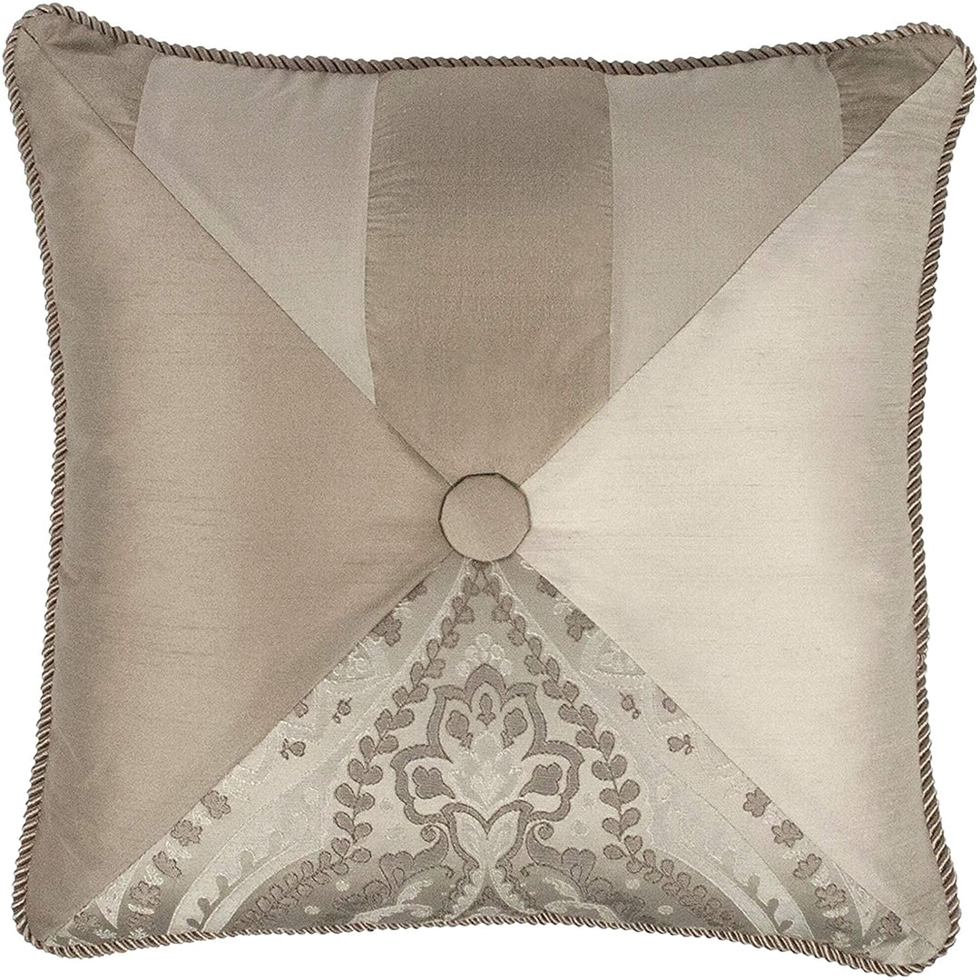 Weave Tuscany 18 inch Button Pillow Off/White Medallion