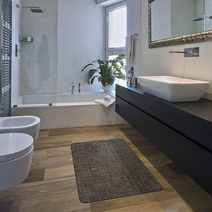 Texture Anti Fatigue Mat Beige 20" X 30" Ivory Solid Casual Modern Contemporary Transitional Rectangle Polyester Synthetic Latex Free Cushioned Non