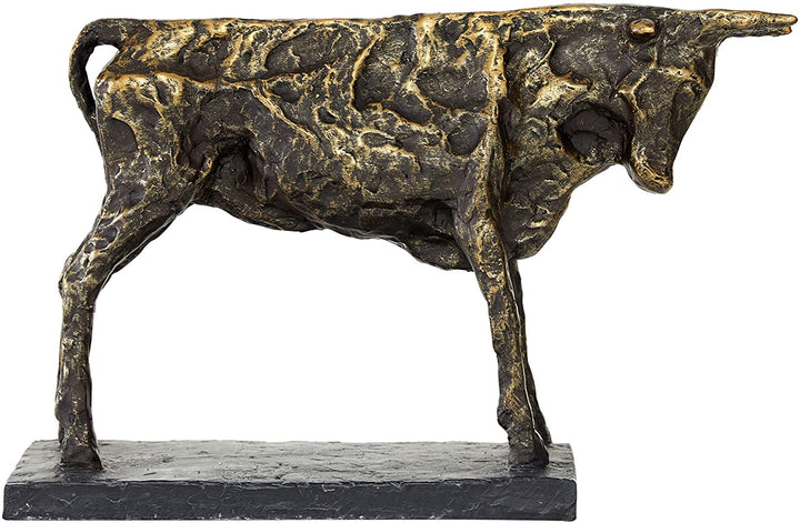 Textured Resin Black Bull Statue nze Finish 15 X 4 10