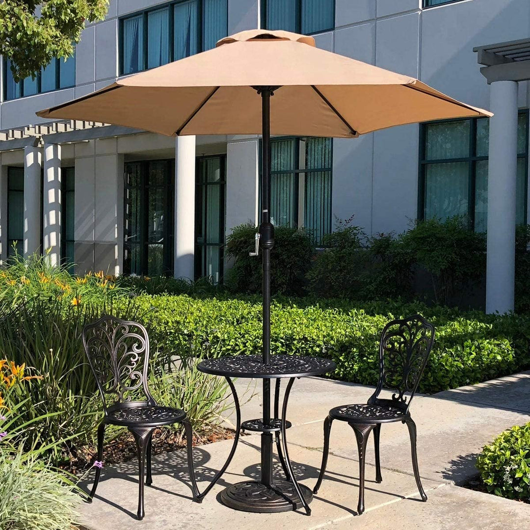 7 5 Ft Patio Umbrella Yard Desk Metal Frame(k) Black